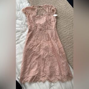 BB Dakota by Steve Madden Lace Midi Dress in Blush